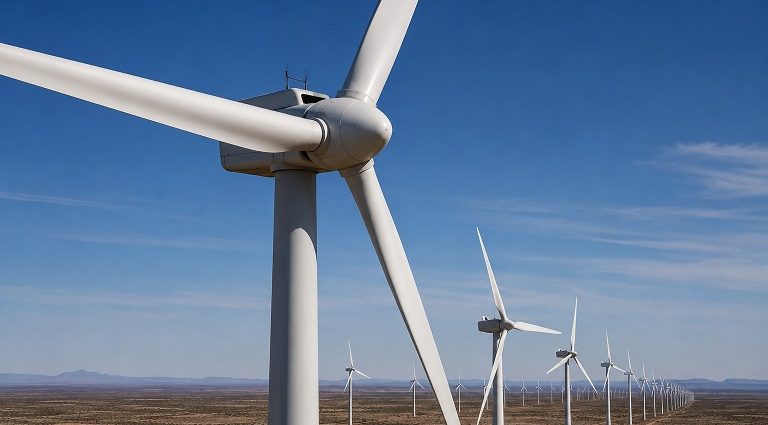 Wind turbines at the SunZia Wind project in New Mexico, the largest wind farm in the United States.