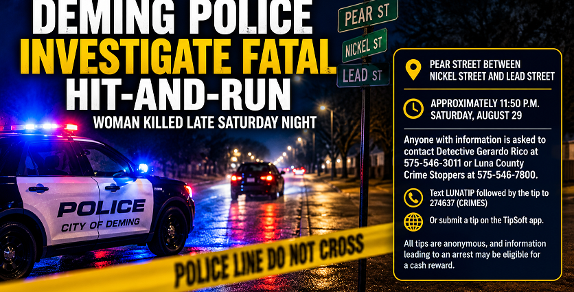 Deming Police investigate fatal hit-and-run on Pear Street in Deming