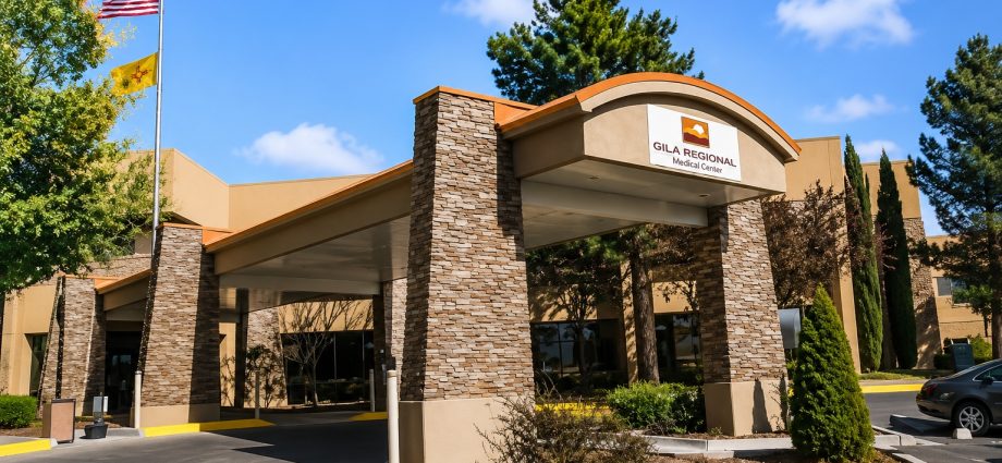 Entrance of Gila Regional Medical Center in Silver City, New Mexico.