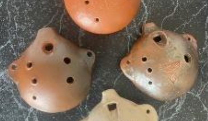 Handmade clay flutes created by local artist Jeff Cooper