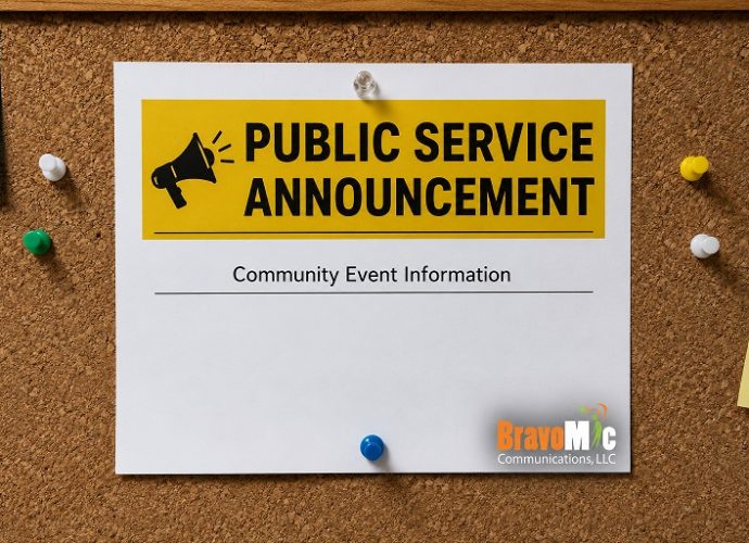 Public Service Announcement bulletin board graphic for Luna County community notices