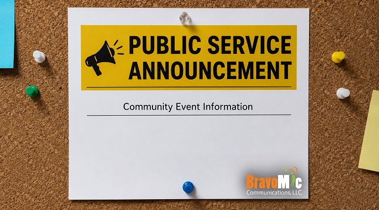 Public Service Announcement bulletin board graphic for Luna County community notices