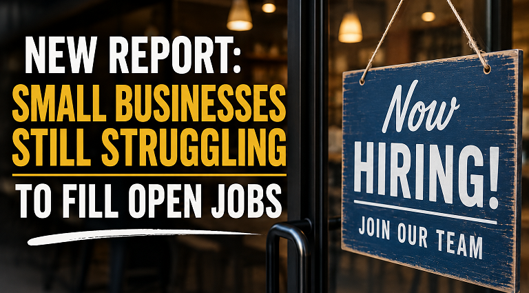 Now Hiring sign representing small businesses seeking employees across New Mexico.