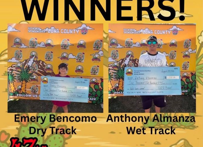: 2026 Great American Duck Race winners Emery Bencomo and Anthony Almanza