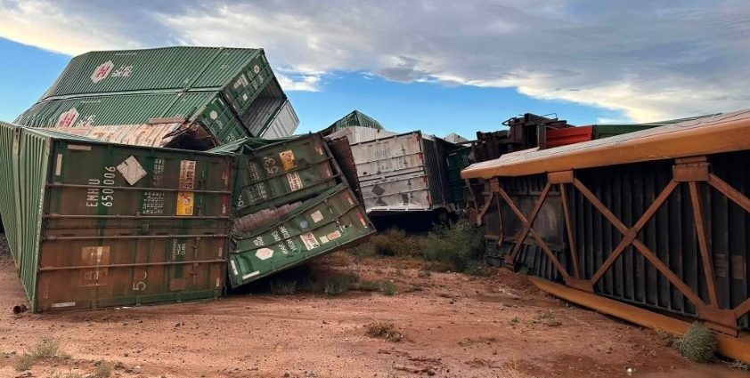 Freight train derailment west of Lordsburg