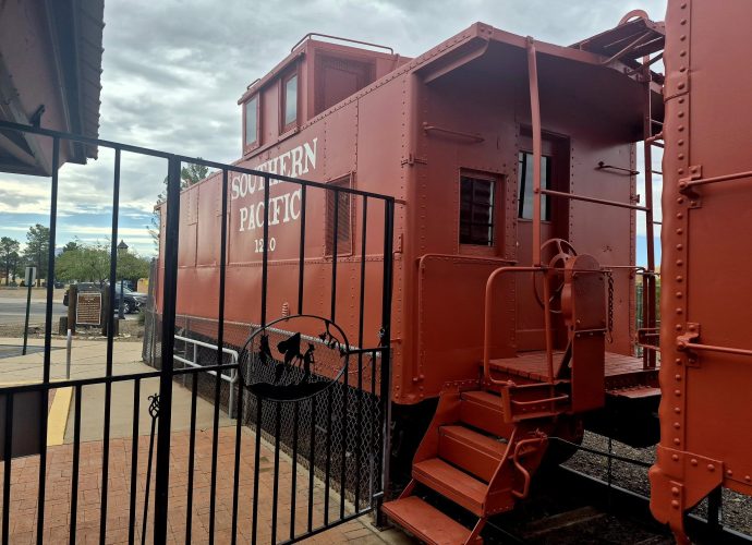 Deming Visitor Center train engine on East Pine Street in Deming