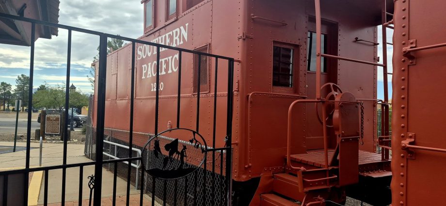 Deming Visitor Center train engine on East Pine Street in Deming