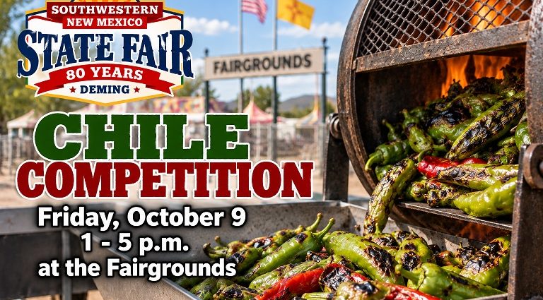 Southwestern New Mexico State Fair Chile Competition featuring chile roasting in Deming