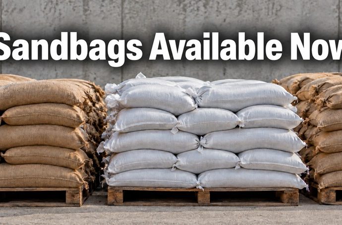 Stacks of sandbags available to residents in Deming, Luna County and Columbus