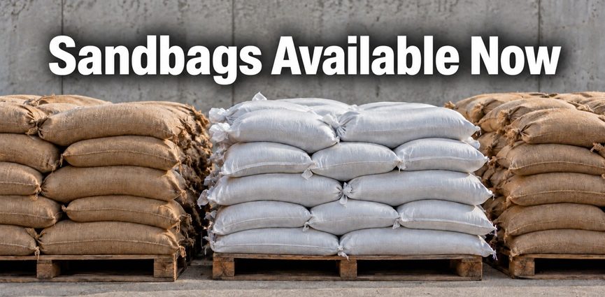 Stacks of sandbags available to residents in Deming, Luna County and Columbus